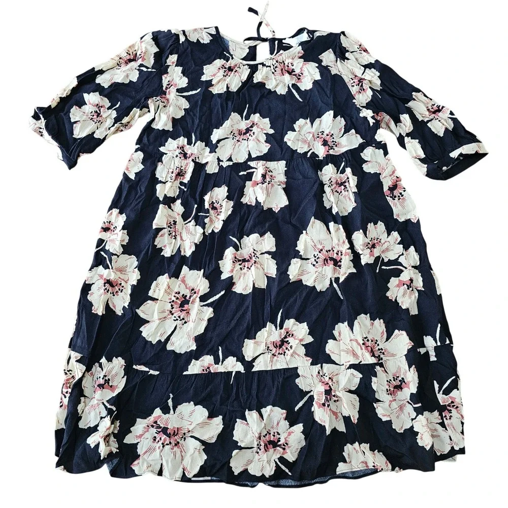 Ba&sh Lady Dress Women XS Black Floral Tiered Boho Mini‎